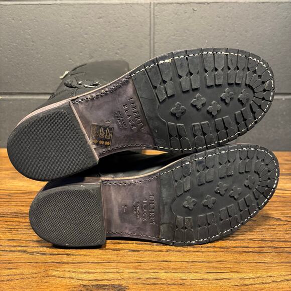 Liberty Black Women’s Black Leather Riding Boots Size 9.5 Handmade Mexico Zip - Picture 5 of 13